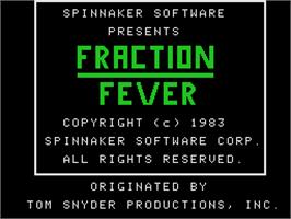 Title screen of Fraction Fever on the Coleco Vision.