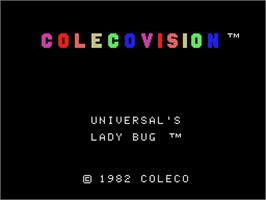 Title screen of Lady Bug on the Coleco Vision.