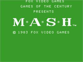 Title screen of M*A*S*H on the Coleco Vision.