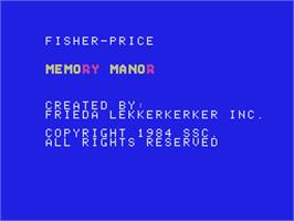 Title screen of Memory Manor on the Coleco Vision.
