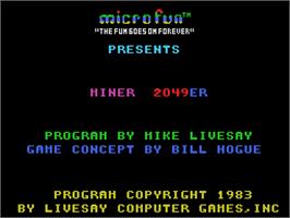 Title screen of Miner 2049er on the Coleco Vision.