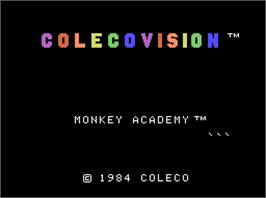 Title screen of Monkey Academy on the Coleco Vision.