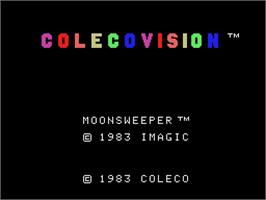 Title screen of Moonsweeper on the Coleco Vision.
