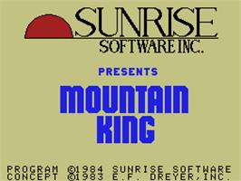 Title screen of Mountain King on the Coleco Vision.