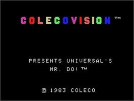 Title screen of Mr. Do! on the Coleco Vision.