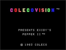 Title screen of Pepper II on the Coleco Vision.