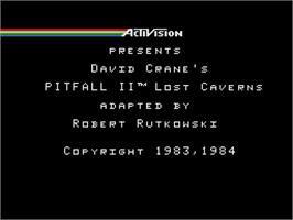 Title screen of Pitfall II on the Coleco Vision.