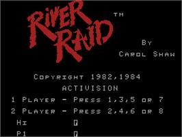 Title screen of River Raid on the Coleco Vision.