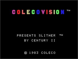 Title screen of Slither on the Coleco Vision.