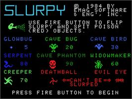 Title screen of Slurpy on the Coleco Vision.