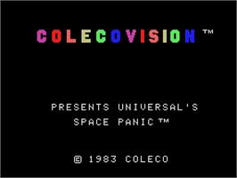 Title screen of Space Panic on the Coleco Vision.