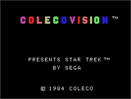 Title screen of Star Trek Strategic Operations Simulator on the Coleco Vision.