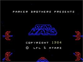 Title screen of Star Wars Arcade on the Coleco Vision.
