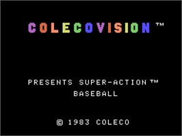 Title screen of Super Action Baseball on the Coleco Vision.