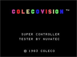Title screen of Super Action Controller Test Cartridge on the Coleco Vision.