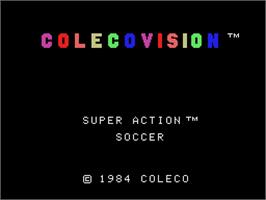 Title screen of Super Action Soccer on the Coleco Vision.