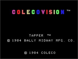 Title screen of Tapper on the Coleco Vision.