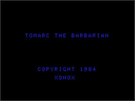 Title screen of Tomarc the Barbarian on the Coleco Vision.