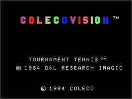 Title screen of Tournament Tennis on the Coleco Vision.
