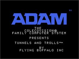 Title screen of Tunnels & Trolls: Demo on the Coleco Vision.