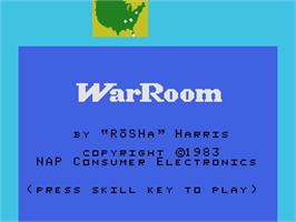 Title screen of War Room on the Coleco Vision.