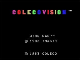 Title screen of Wing War on the Coleco Vision.