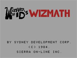 Title screen of Wizard of Id's Wizmath on the Coleco Vision.