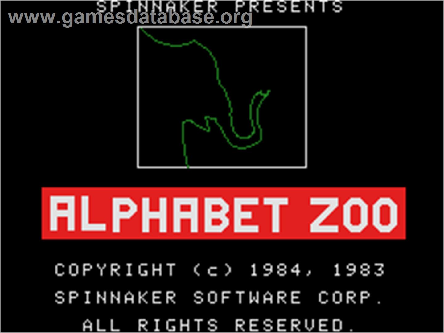 Alphabet Zoo - Coleco Vision - Artwork - Title Screen