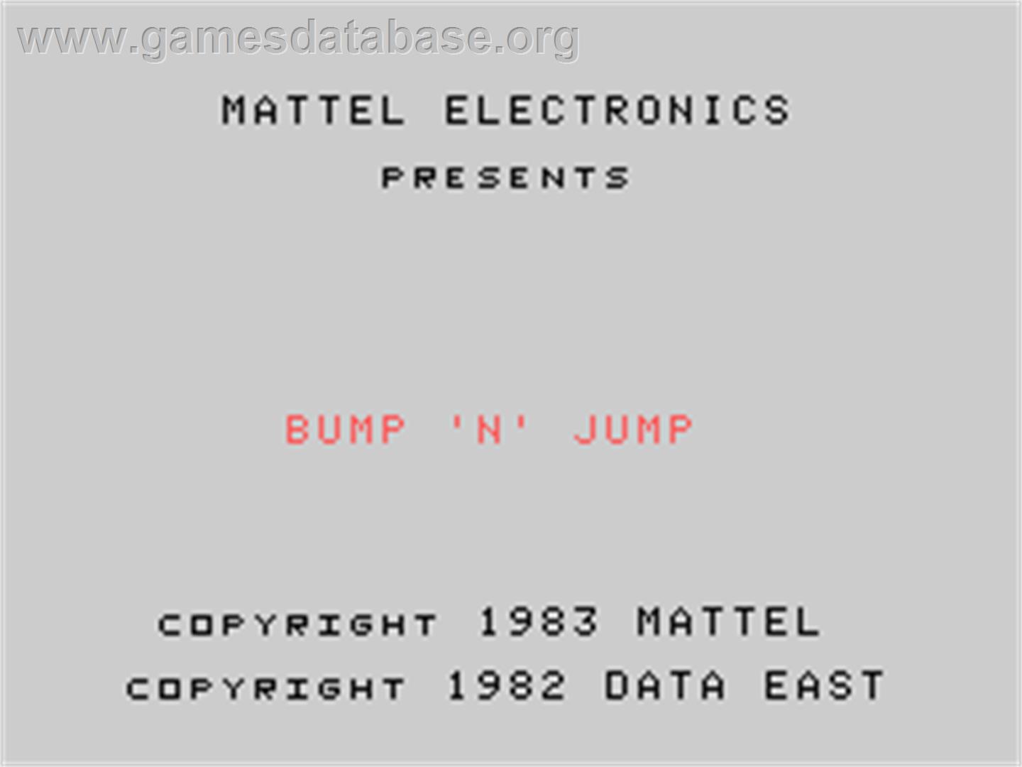 Bump 'n' Jump - Coleco Vision - Artwork - Title Screen