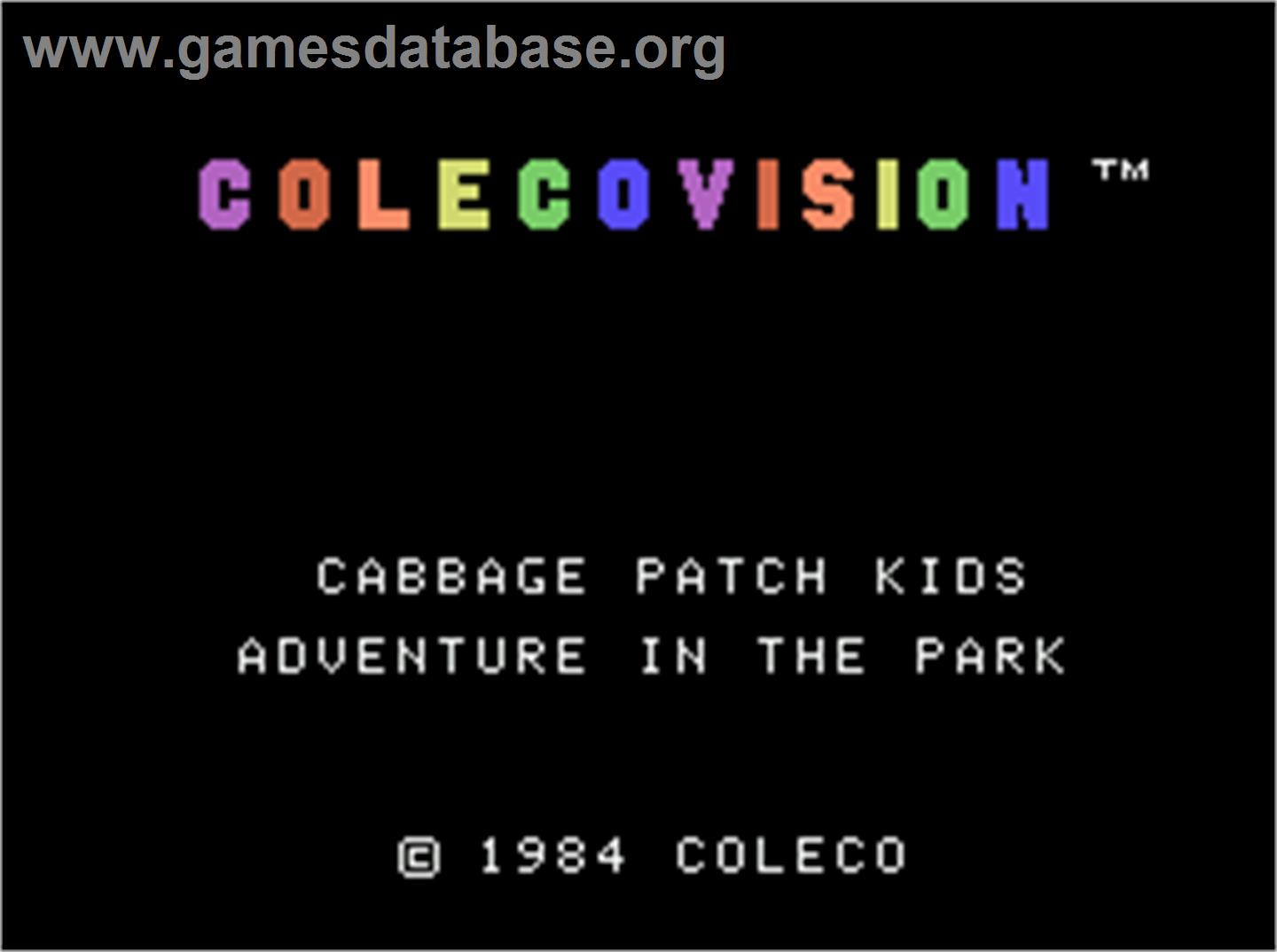 Cabbage Patch Kids Adventures in the Park - Coleco Vision - Artwork - Title Screen
