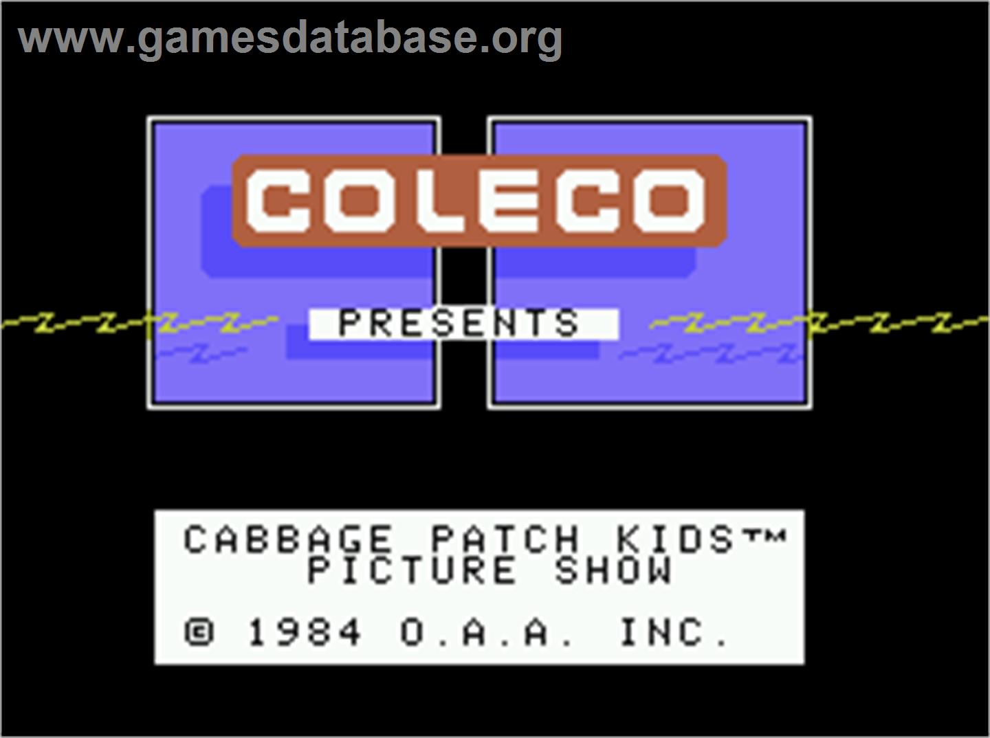 Cabbage Patch Kids Picture Show - Coleco Vision - Artwork - Title Screen