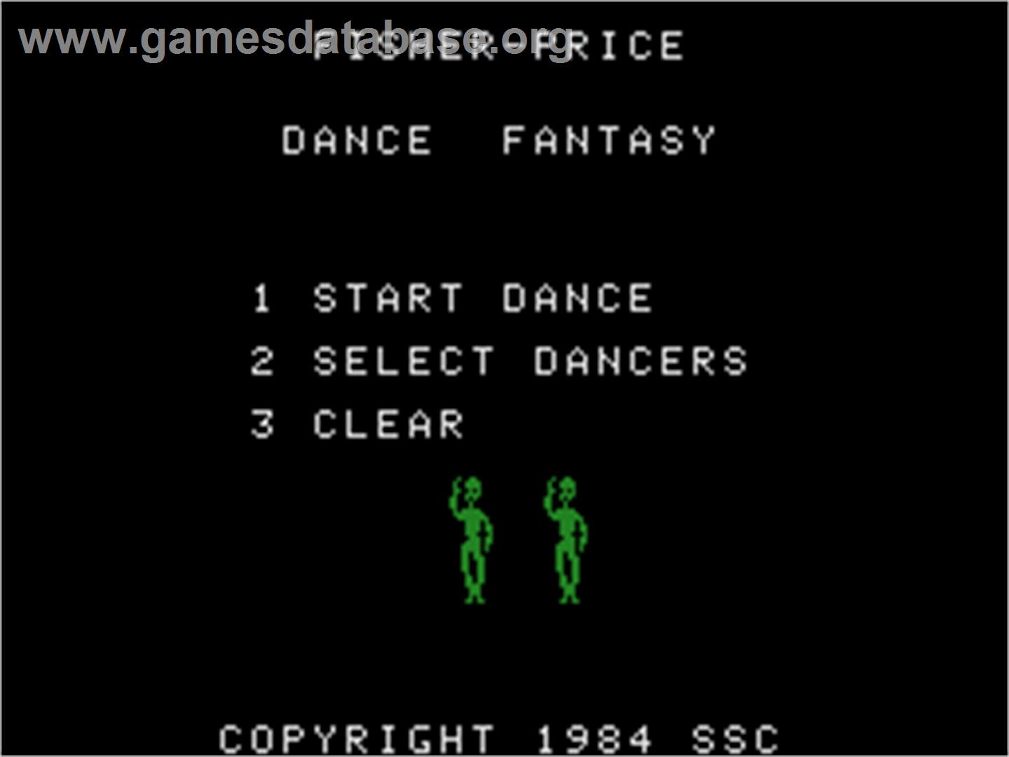 Dance Fantasy - Coleco Vision - Artwork - Title Screen