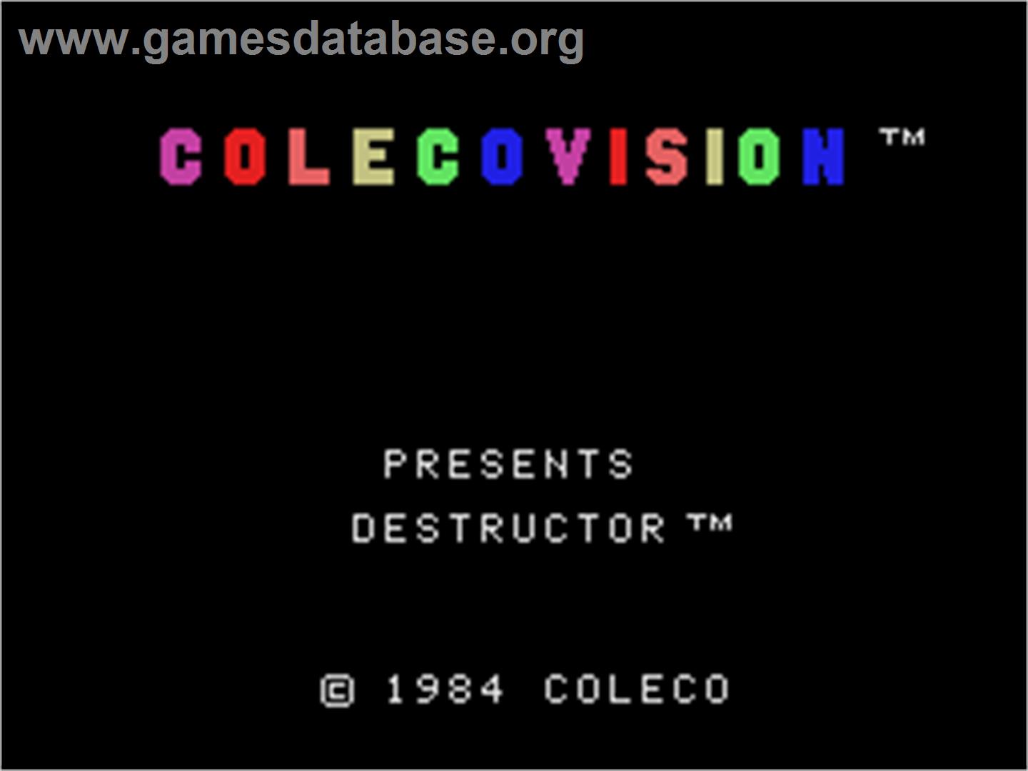 Destructor - Coleco Vision - Artwork - Title Screen