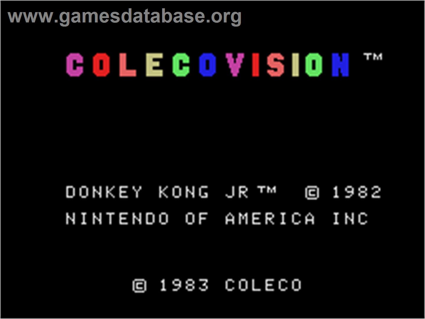 Donkey Kong Junior - Coleco Vision - Artwork - Title Screen