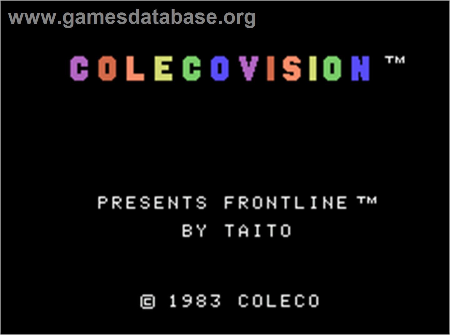 Front Line - Coleco Vision - Artwork - Title Screen