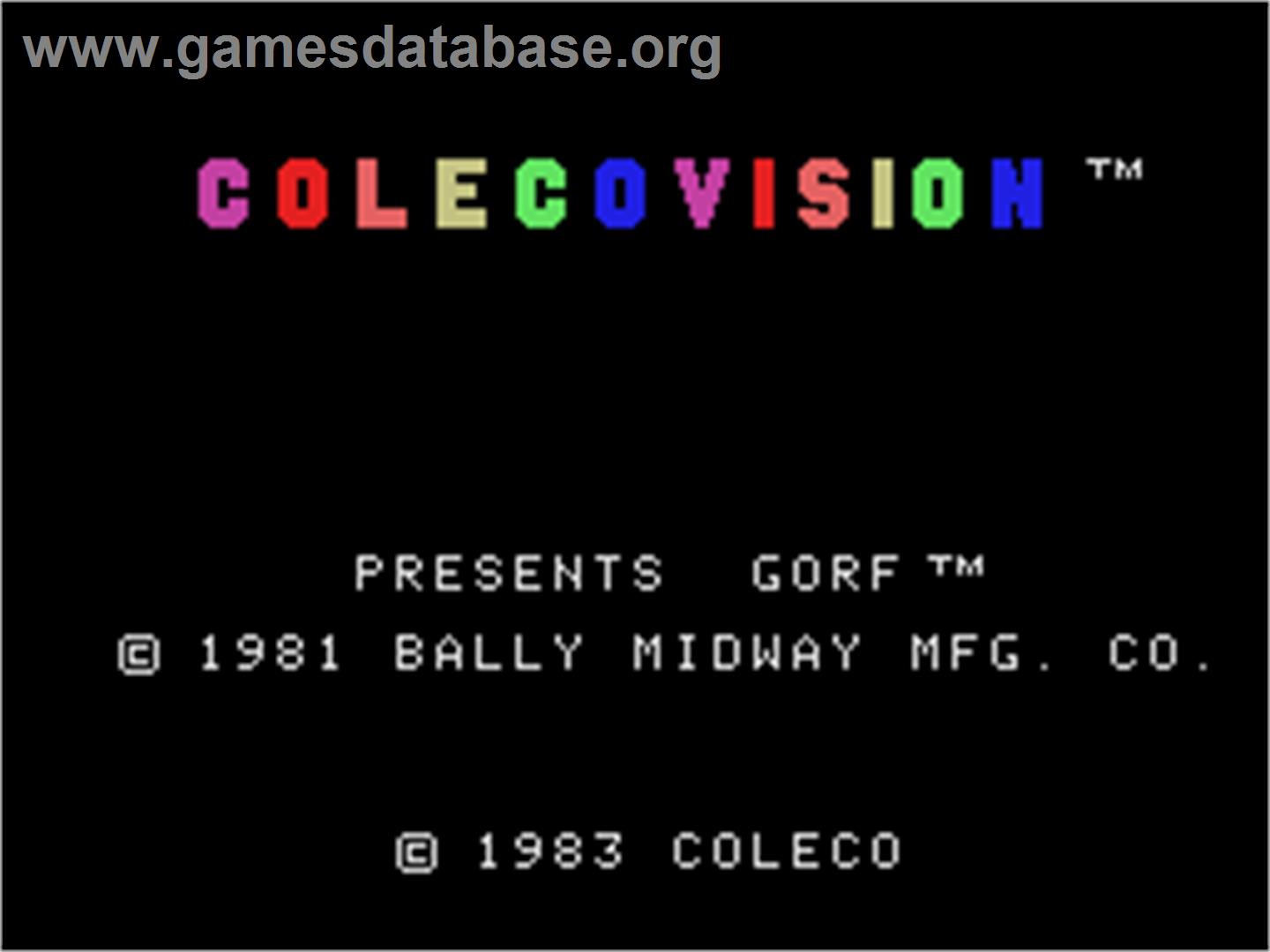 Gorf - Coleco Vision - Artwork - Title Screen