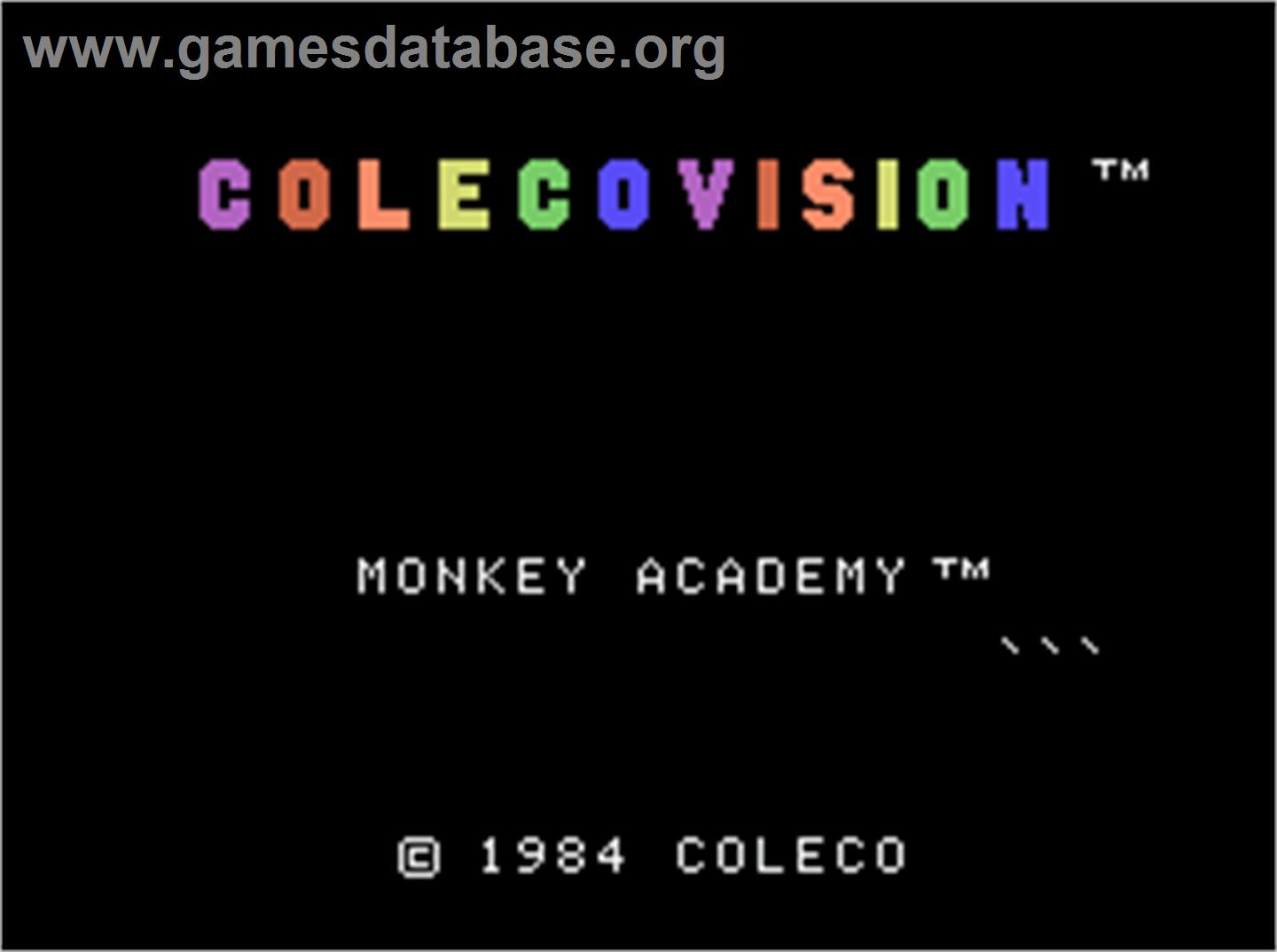 Monkey Academy - Coleco Vision - Artwork - Title Screen