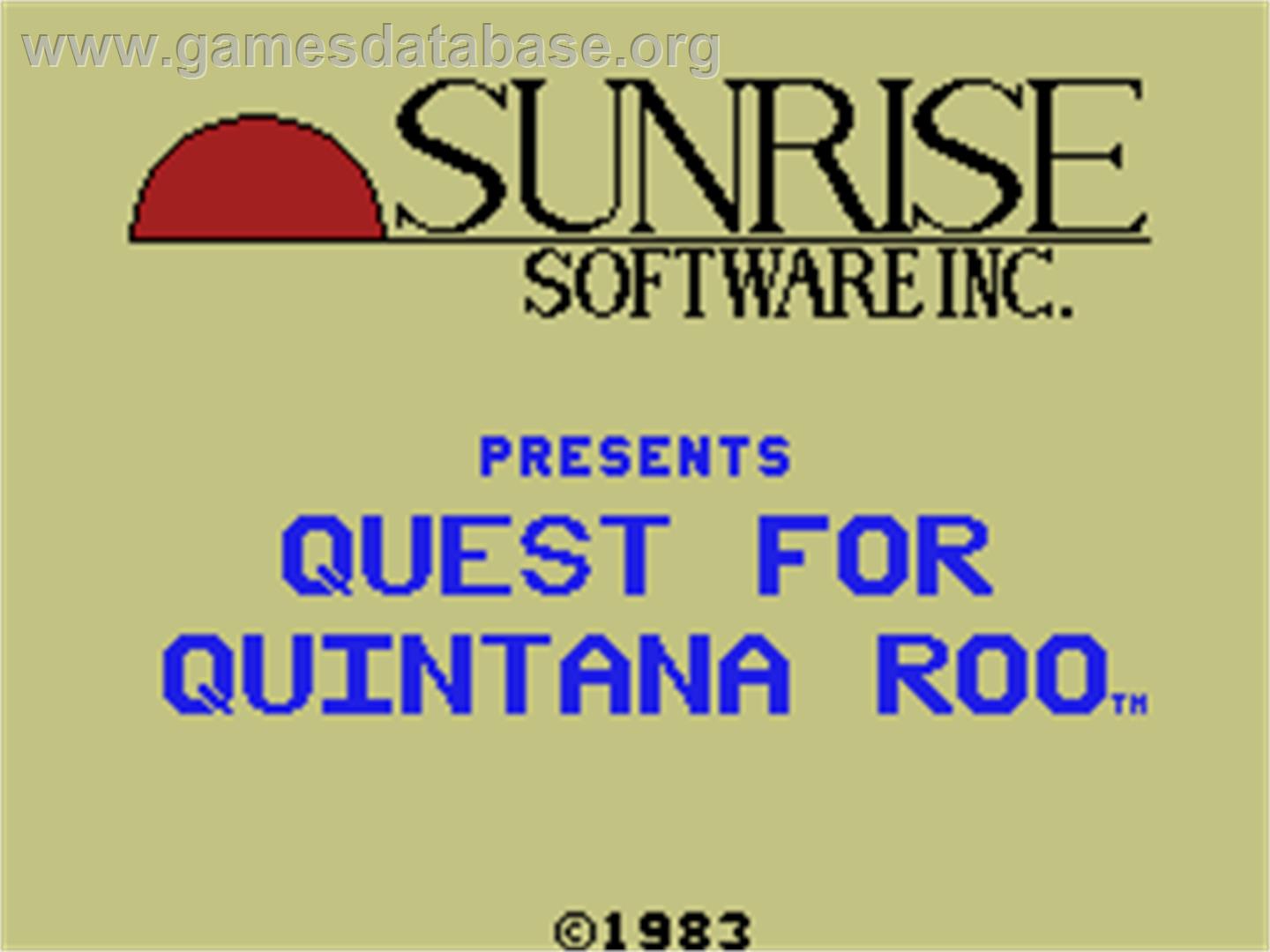 Quest for Quintana Roo - Coleco Vision - Artwork - Title Screen