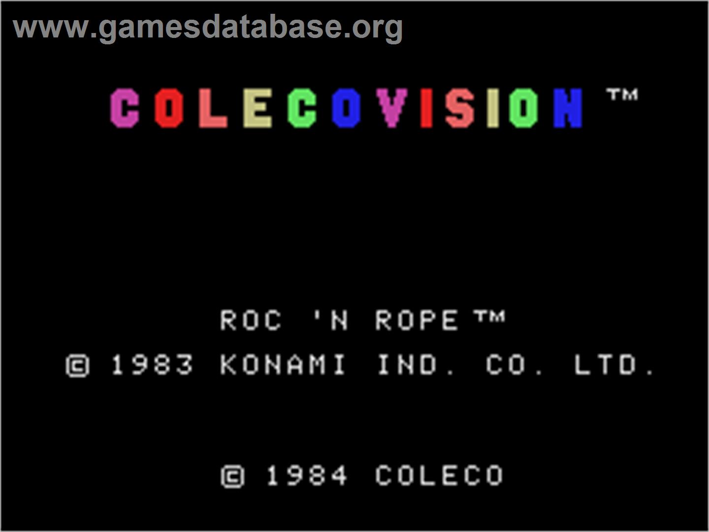 Roc'n Rope - Coleco Vision - Artwork - Title Screen