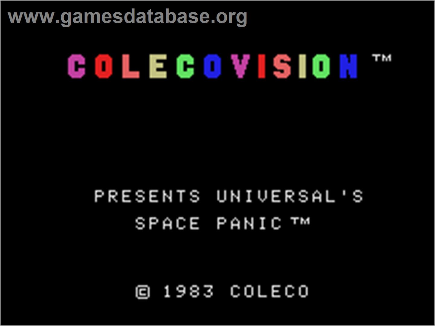Space Panic - Coleco Vision - Artwork - Title Screen