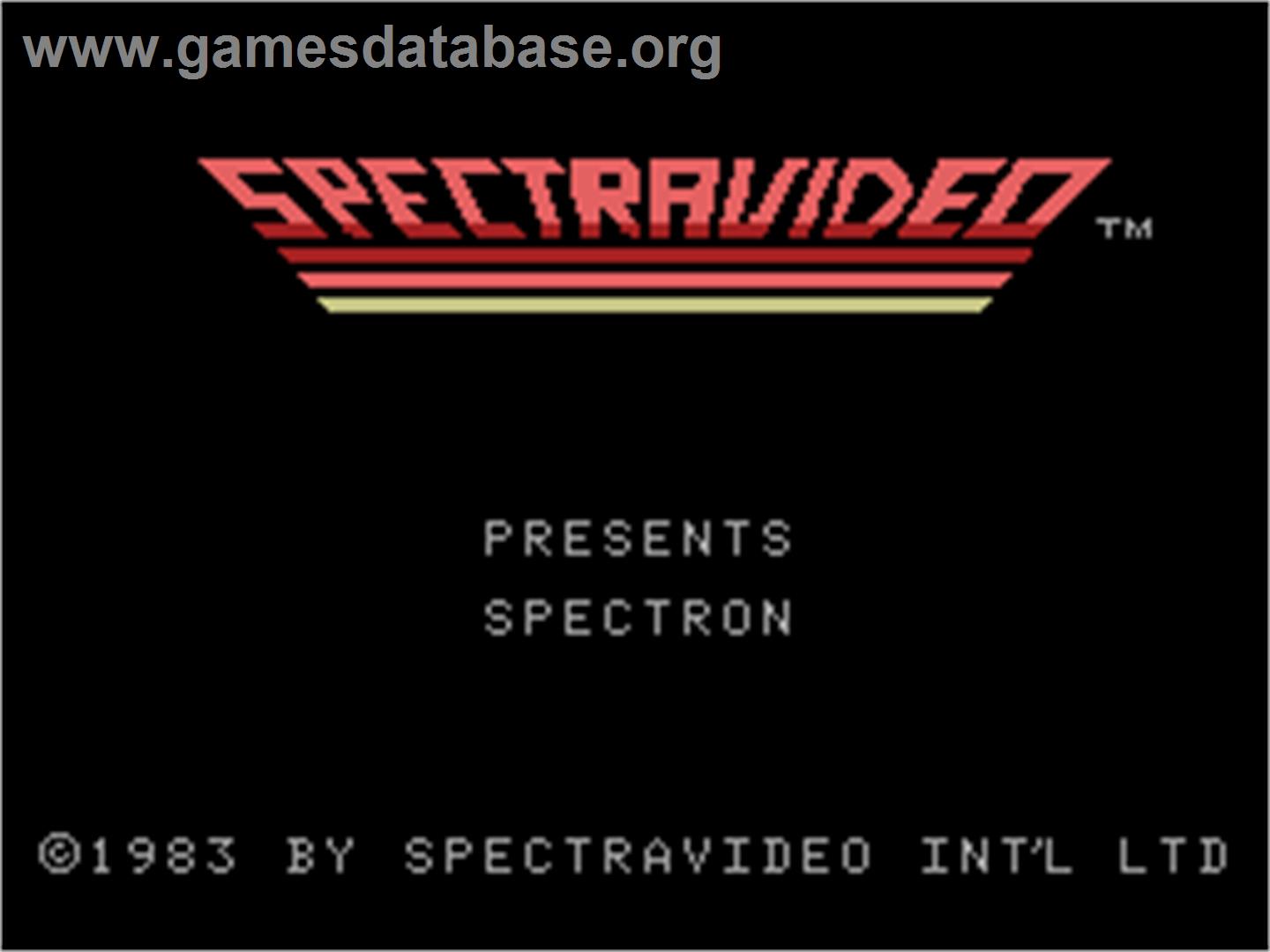 Spectron - Coleco Vision - Artwork - Title Screen