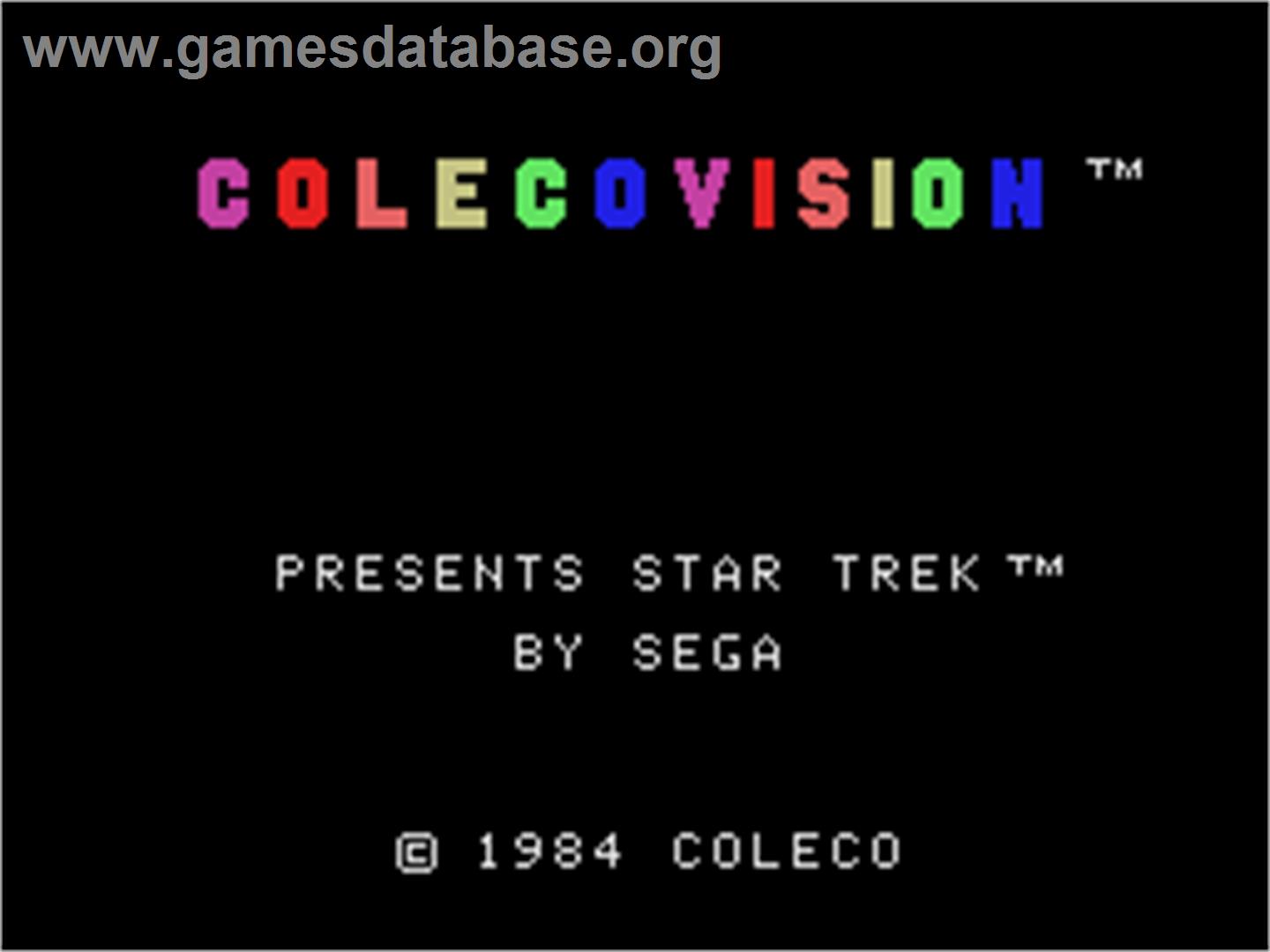 Star Trek Strategic Operations Simulator - Coleco Vision - Artwork - Title Screen