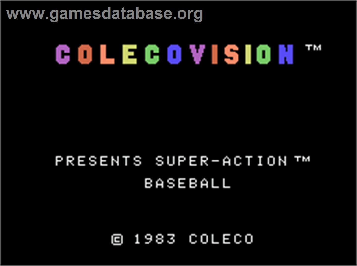 Super Action Baseball - Coleco Vision - Artwork - Title Screen