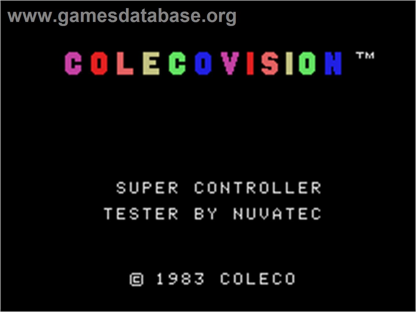 Super Action Controller Test Cartridge - Coleco Vision - Artwork - Title Screen