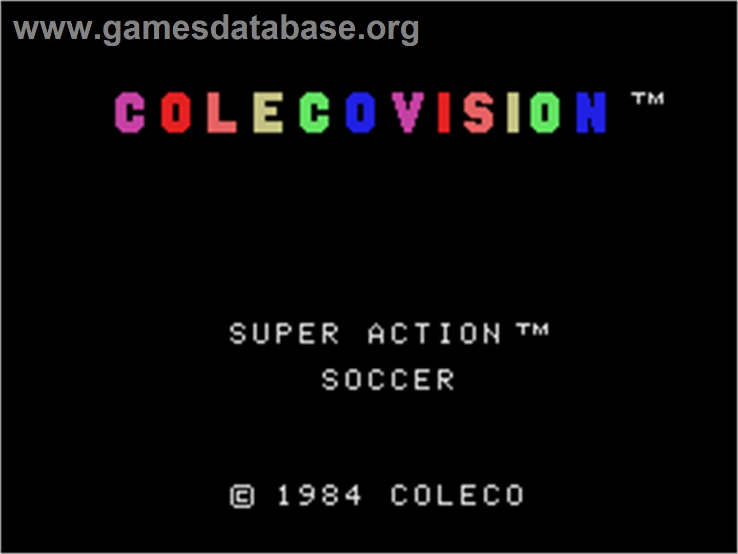Super Action Soccer - Coleco Vision - Artwork - Title Screen