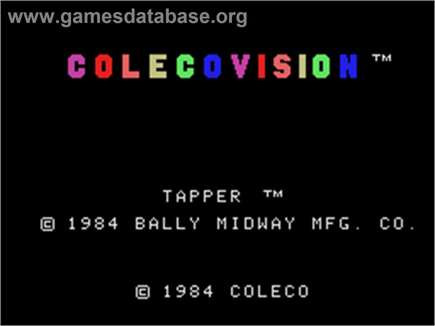 Tapper - Coleco Vision - Artwork - Title Screen