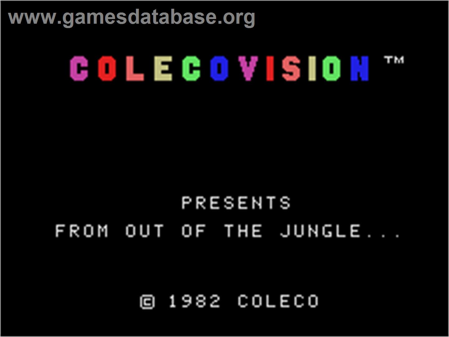 Tarzan: From Out Of The Jungle... - Coleco Vision - Artwork - Title Screen