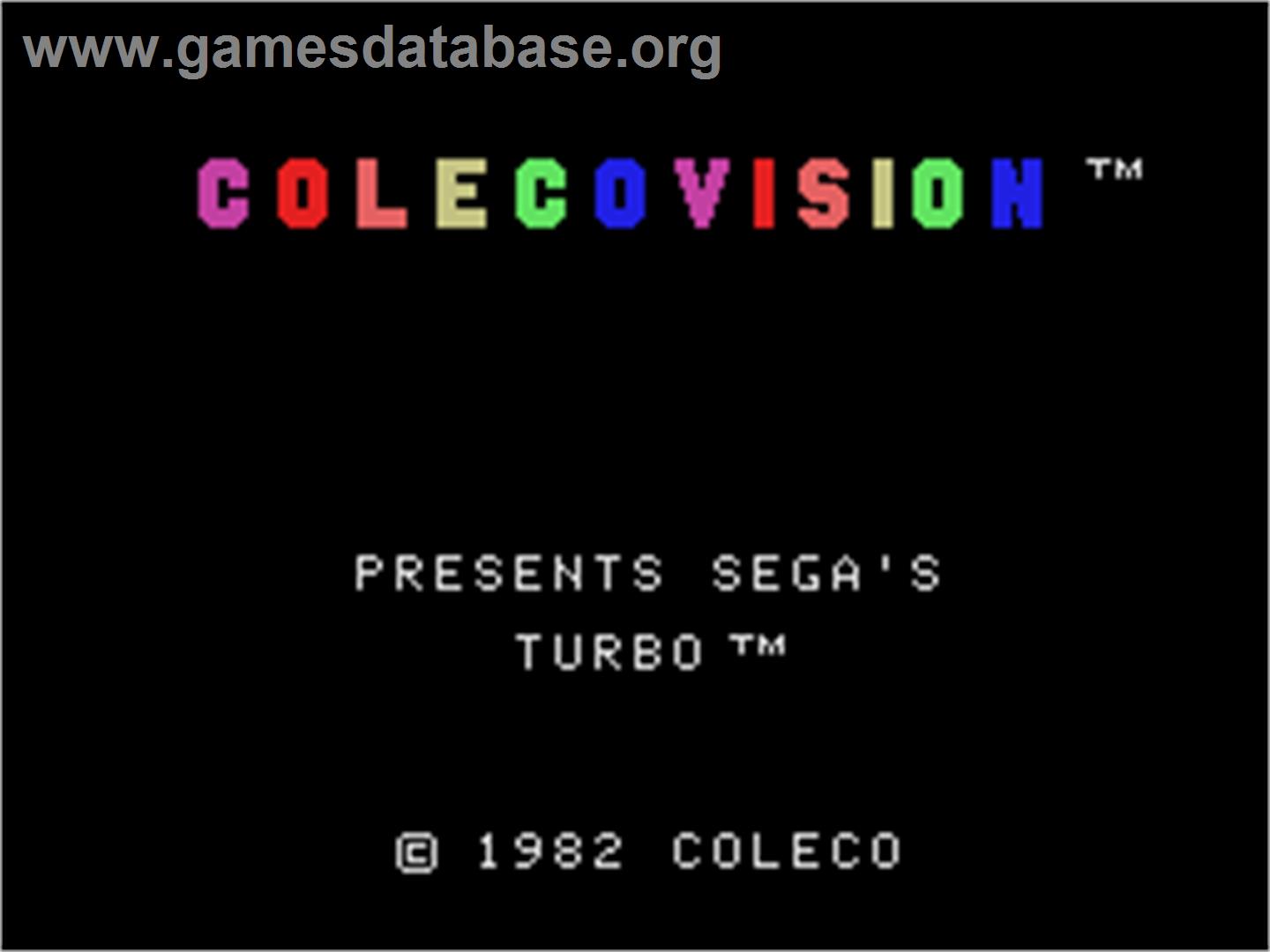 Turbo - Coleco Vision - Artwork - Title Screen