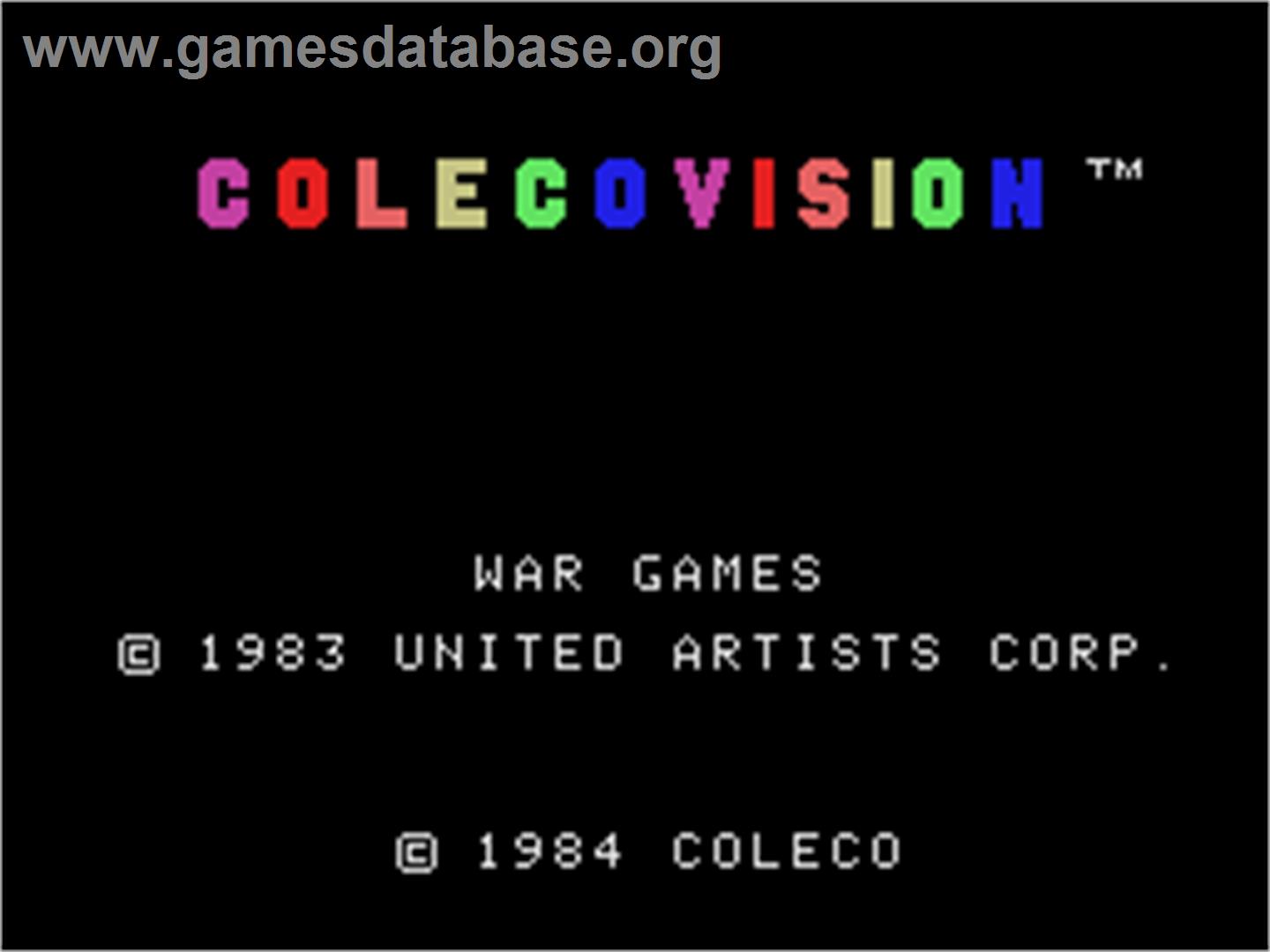 War Games - Coleco Vision - Artwork - Title Screen