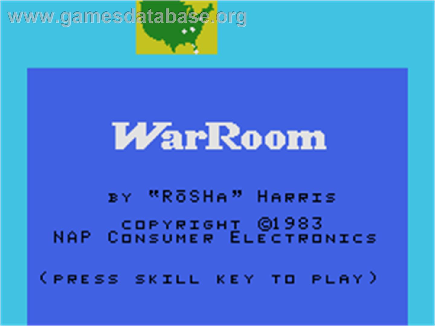War Room - Coleco Vision - Artwork - Title Screen